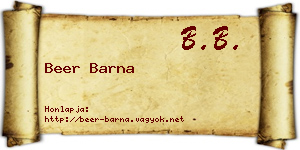 Beer Barna névjegykártya