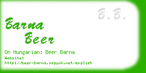 barna beer business card